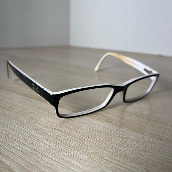 Ray-Ban RB5114 2097 Rectangle Black White Eyeglasses Frame Only 52-16-135 - Picture 1 of 9